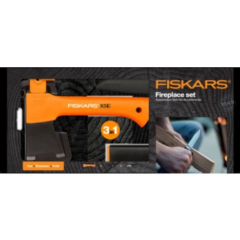 Fiskars 1025441 SET sekera X5 a nůž K40 a ostřič Xsharp