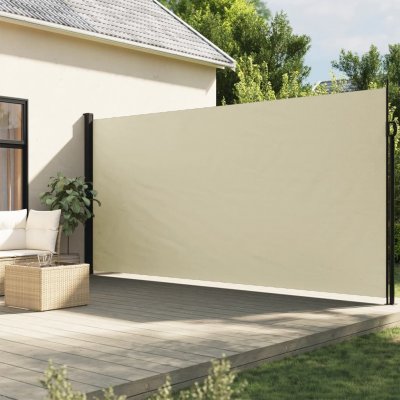 vidaXL Zatahovací boční markýza 200 x 500 cm krémová – Zboží Mobilmania