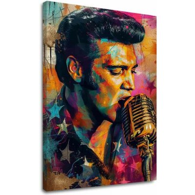Obraz ELVIS PRESLEY - Zlatý hlas rock'n'rollu | dotaženo rukou umělce - 60x90 cm – Hledejceny.cz
