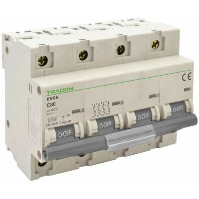 Tracon 4-pólový C 63A 4P 10kA EVOH463 – Sleviste.cz
