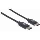 Manhattan 353342 USB-C , USB 2.0, Male na Male, 480 Mbps, 1m, černý