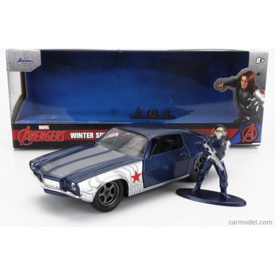 Jada Chevrolet Camaro Coupe 1973 With Winter Soldier Figure Modrá Stříbrná 1:32 – Sleviste.cz
