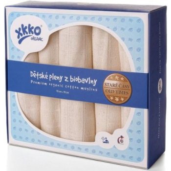 Kikko z biobavlny XKKO Organic 70 x 70 Staré časy natural 5 ks