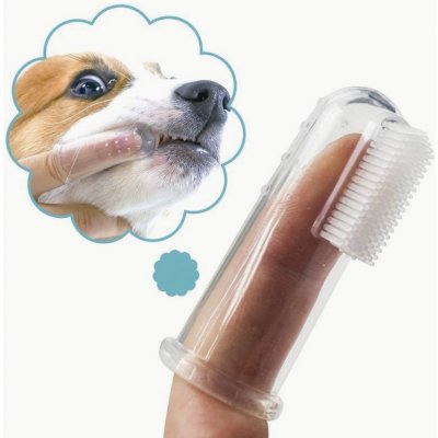 Silikonový kartáček na čištění zubů pro psy a kočky