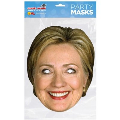 Papírová maska Hillary Clintonová