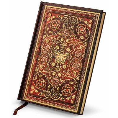 ARGUS Elegantní zápisník A5 linky, pevná vazba, bordová Romantická zahrada 14200002 – Zboží Mobilmania