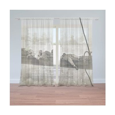 Sablio Záclony Ležící zedníci na traverze: 2ks 150x250cm – Hledejceny.cz