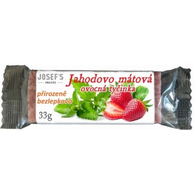 Josef's snacks Máta s jahodou tyčinka bez lepku 33 g – Zbozi.Blesk.cz