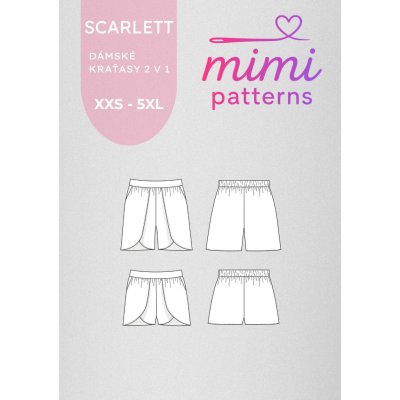 Dámský střih na kraťasy s rozparkem Scarlett 2v1 | MIMI patterns - Česky – Zboží Mobilmania