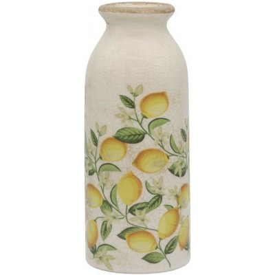 Béžová antik keramická váza s citróny Limone Blossom - Ø 8*20 cm - Chic Antique – Hledejceny.cz