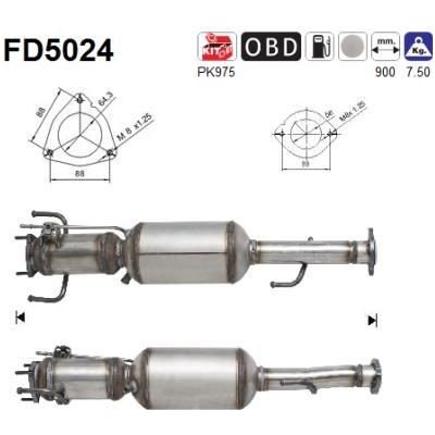 Filtr sazových částic, výfukový systém AS FD5024 – Zboží Mobilmania