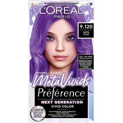 L'Oréal Paris Préférence Meta Vivids semipermanentní barva na vlasy 9.120 Meta Lilac 75 ml – Zboží Mobilmania