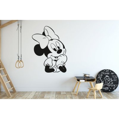 Lepy.cz Samolepka na zeď Minnie Mouse rozměry (šířka x výška): 50x66cm Barevná varianta: Černá