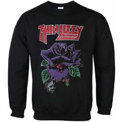 mikina bez kapuce THIN LIZZY BLACK ROSE černá PLASTIC HEAD THL003SWN – Zboží Dáma