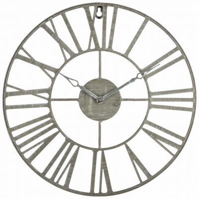 Atmosphera Nástěnné hodiny, kovové VINGE, O 37 cm, barva šedá – Zboží Mobilmania