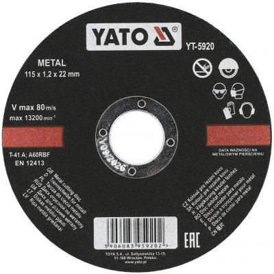 Yato Kotouč 115 x 22 x 1,2 mm YT-5920 – Zboží Dáma
