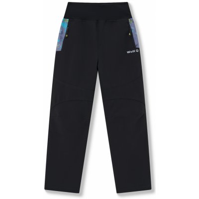 Wolf chlapecké softshellové kalhoty B2582 graffiti černá – Hledejceny.cz