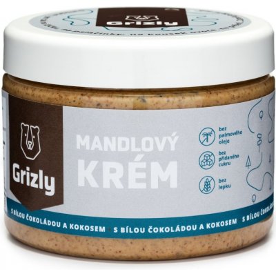 GRIZLY Mandlový krém s bílou čokoládou a kokosem 500 g – Zboží Mobilmania