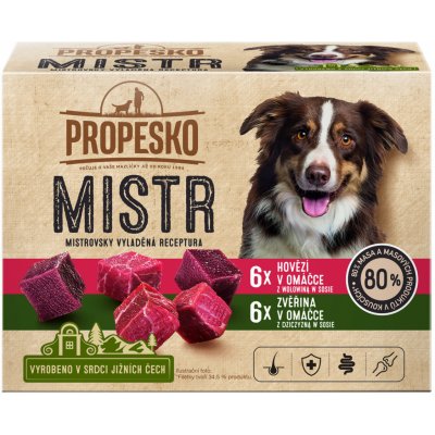 Propesko Dog Mistr hovězí zvěřina v omáčce 12 x 85 g – Sleviste.cz