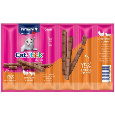 Vitakraft Cat Stick Mini pamlsky pro kočky krůtí a jehněčí 24 x 6 g – Zboží Mobilmania