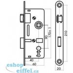 Tesla Zámek zadlabací stavební K6090/40 PL - BB – HobbyKompas.cz