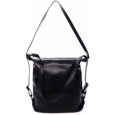 Kožená dámská kabelka batoh Charlotte černá – Zboží Mobilmania
