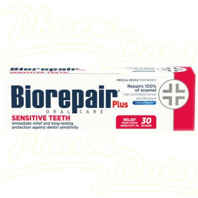 Biorepair Plus Sensitive pasta obnovující zubní sklovinu pro citlivé zuby 75 ml – Sleviste.cz
