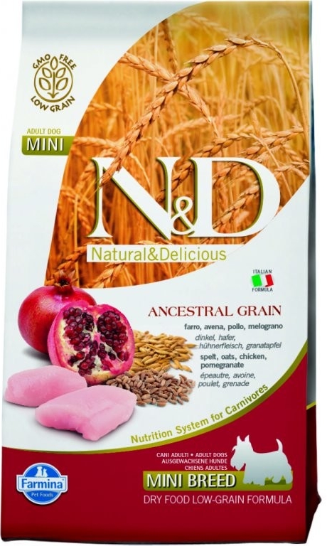 N&D Ancestral Grain Dog Adult Mini Chicken & Pomegranate 0,8 kg