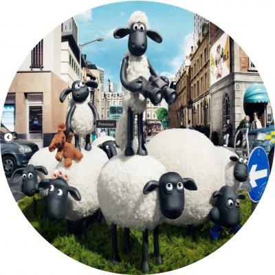 1x Ovečka Shaun – pyramida ovcí ve městě – jedlý papír na dort – Hledejceny.cz