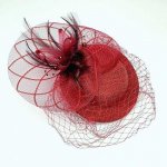 Fascinátor - společenský klobouček a pineta 2v1 - červená – Zboží Dáma Fascinátor - společenský klobouček a pineta 2v1 - červená – Zboží Dáma