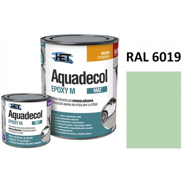 Barvy na kov Het Aquadecol EPOXY M RAL 6019 5 kg (4,25 kg + 0,75 kg)