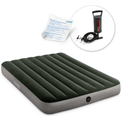 Intex 64108 - 68612 nafukovací matrace s pístovou pumpou 191 x 137 x 25 cm zelená – Zboží Dáma