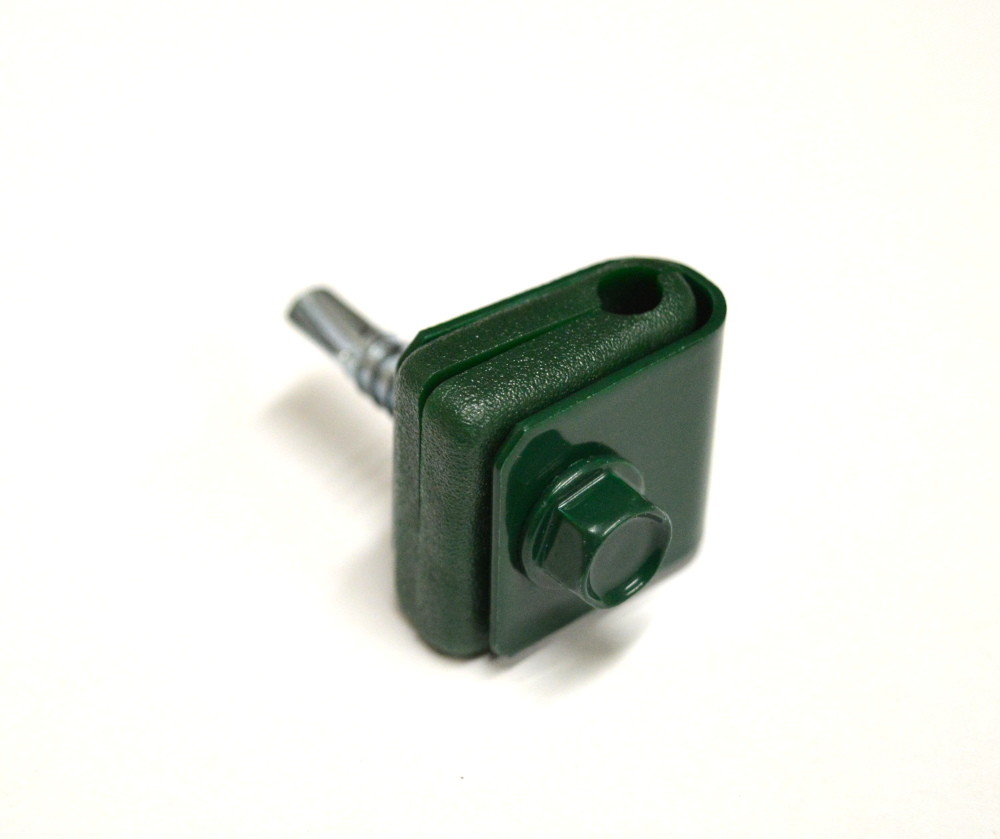 Příchytka PVC na napínací drát – zelená šroubovací – STRONG