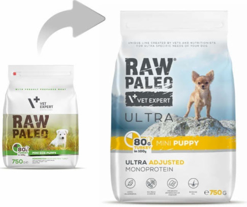 Vetexpert Raw Paleo Ultra Mini Puppy Turkey 750 g