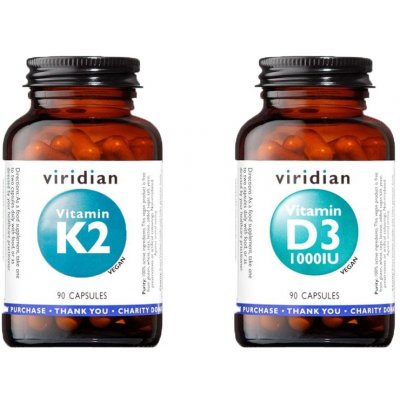 Viridian Vitamín D3 + K2 2 x 90 kapslí – Hledejceny.cz