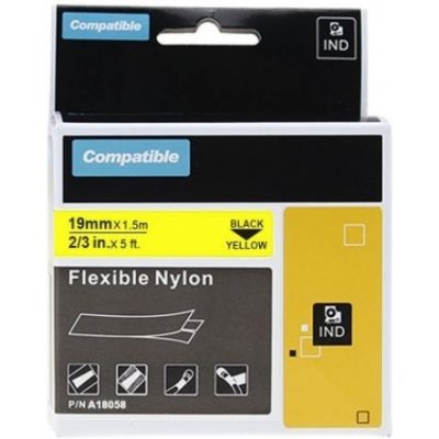 Dymo 18058 19mm x 1,5m černý tisk/žlutý podklad - kompatibilní – Zboží Mobilmania