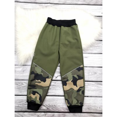 Textil EBi zimní Softshellové kalhoty lem černý khaki maskáč zelená – Sleviste.cz