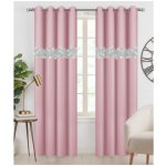 Fliying Dekorační závěs se zirkony s kroužky Amálie růžová 140x250 cm (cena za 1 kus) – Zboží Dáma