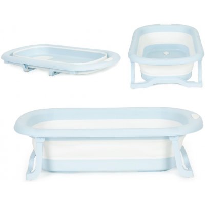 ECOTOYS Dětská skládací cestovní vanička s odtokem šedomodrá – Zboží Mobilmania