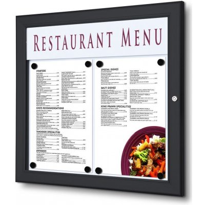 A-Z Reklama CZ Venkovní vitrína MENU BOARD SCZ2xA4C9005 na Menu pro prospekty 2 x A4 - Černá – Zboží Dáma