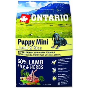 Ontario Puppy Mini Lamb & Rice 0,75 kg