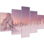 Obraz - Stromy pod sněhovou přikrývkou, pětidílný 150x105 cm – Hledejceny.cz