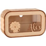 ČistéDřevo Dětská dřevěná pokladnička se jménem - malá – Zboží Dáma