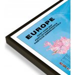 Excart Maps Evropa - nástěnná spediční mapa PSČ 135 x 160 cm Varianta: magnetická mapa, Provedení: černý rám – Sleviste.cz