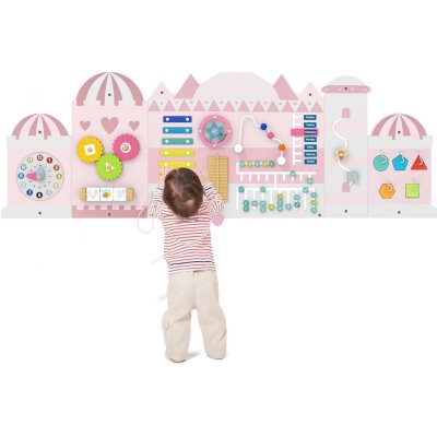Costway Montessori Activity board na stěnu Palác 136 x 45 cm – Hledejceny.cz