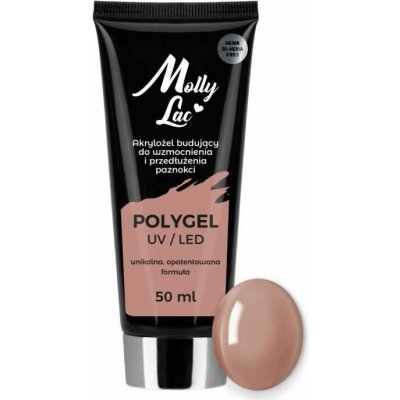 MollyLac Poly gel Hema/di-Hema free Li ght Brown 50 ml – Zboží Dáma