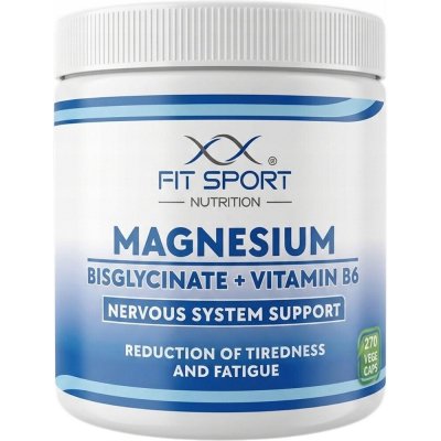 FitSport Nutrition Magnesium Bisglycinate + Vitamin B6 270 vege kapslí – Hledejceny.cz