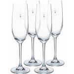 Kondela TEMPO-KONDELA SNOWFLAKE CHAMPAGNE sklenice na šampaňské s krystaly 4 x 230 ml – Hledejceny.cz