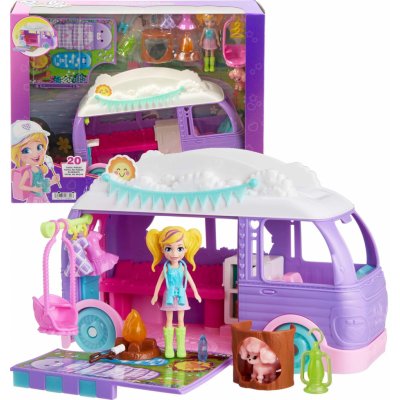 Mattel Polly Pocket Kempovací Sada Glamping Van Karavan + 20 doplňků – Sleviste.cz