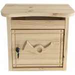 Poštovní schránka dřevěná 40 x 40 x 15 cm s trumpetkou přírodní – Hledejceny.cz